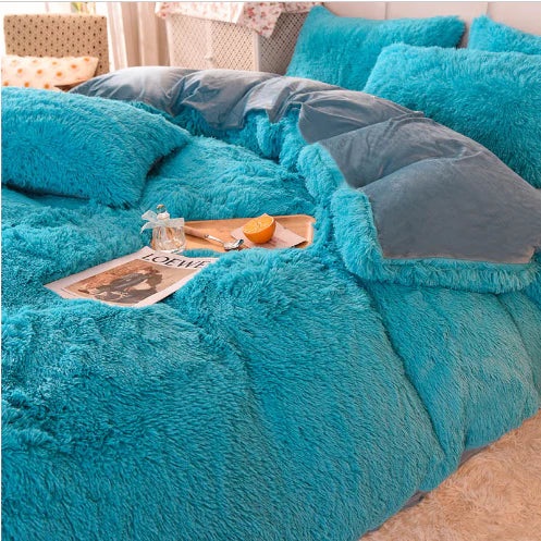 Candy-Colored Soft Duvet Cover - FluffCandy-Sky Blue-59.06 inches bed-Nora Luxe