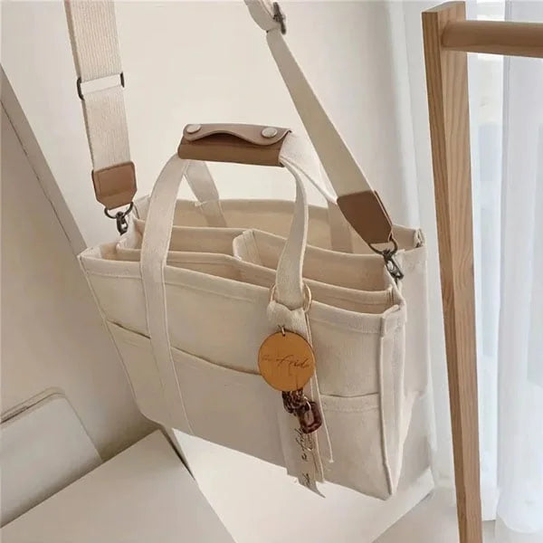 Canvas Tote Bag - UrbanGrace-Beige-Nora Luxe