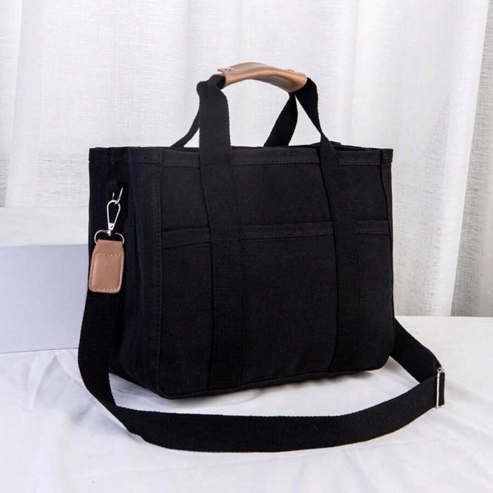 Canvas Tote Bag - UrbanGrace-Black-Nora Luxe