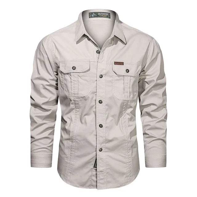 Cargo Shirt - Senn-Broken White-S-Nora Luxe