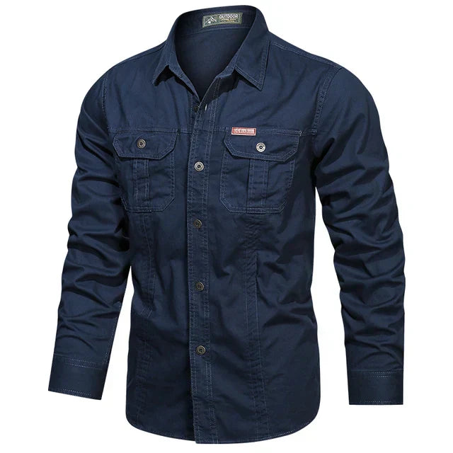 Cargo Shirt - Senn-Dark Blue-S-Nora Luxe