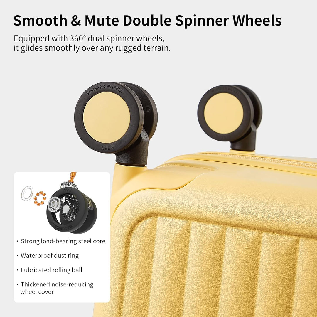 Large Hard-Shell Checked Suitcase with 8 Spinner Wheels