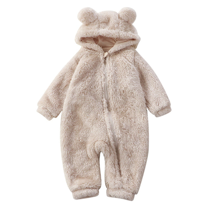 Cartoon Bear Winter Baby Onesie-Beige-66 (0-6 Months)-Nora Luxe