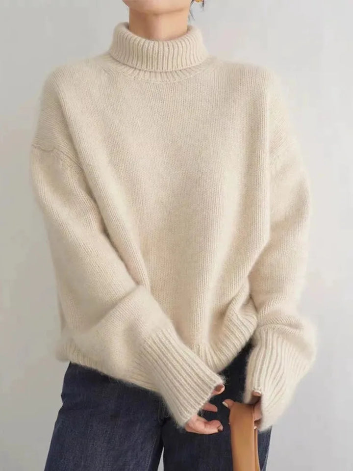 Cashmere Ladies' Turtleneck - Elise-Beige-S-Nora Luxe
