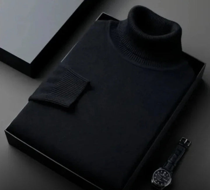 Cashmere Men's Sweater – Silvano-Black-S-Nora Luxe