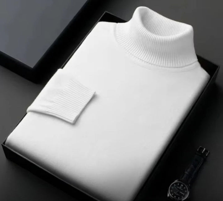 Cashmere Men's Sweater – Silvano-White-S-Nora Luxe