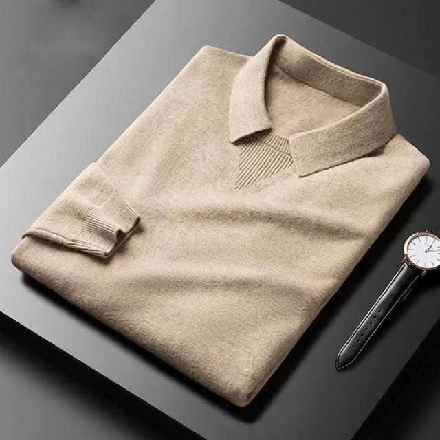 Cashmere Polo Sweater - LuxeRetro-Ivory-S-Nora Luxe