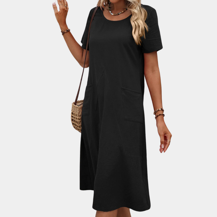 Casual Airy Summer Dress - Mira-Black-2XS-Nora Luxe