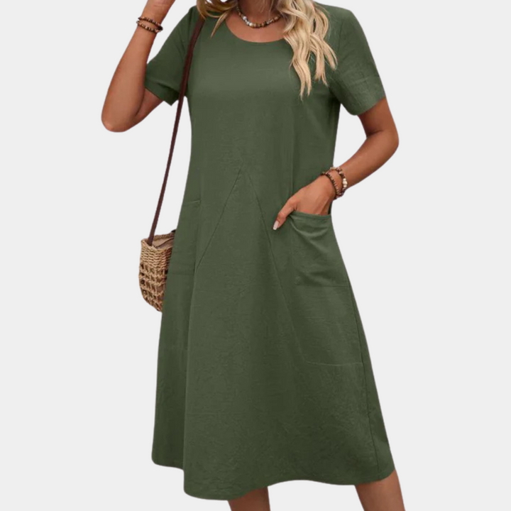Casual Airy Summer Dress - Mira-Green-2XS-Nora Luxe