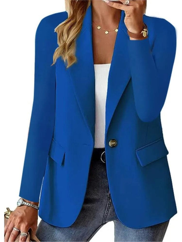 Casual Blazer with Long Sleeves - Mira-Blue-XS-Nora Luxe