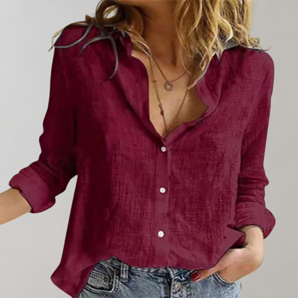 Casual Blouse for Women - Mira-Red-2XS-Nora Luxe