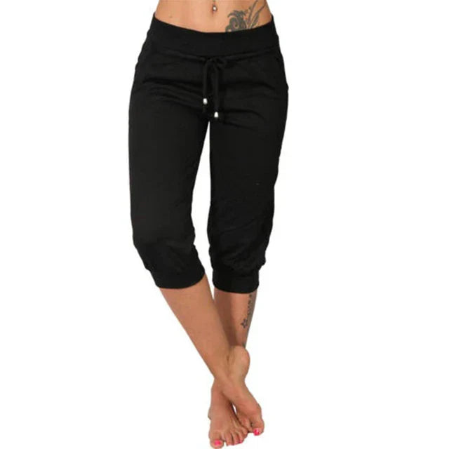 Casual capri trousers - Luna-Black-S-Nora Luxe