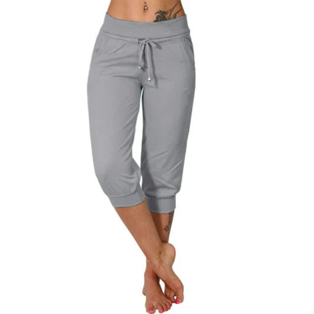 Casual capri trousers - Luna-Gray-S-Nora Luxe