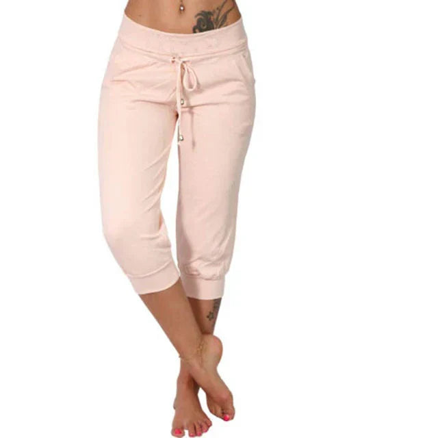 Casual capri trousers - Luna-Pink-S-Nora Luxe