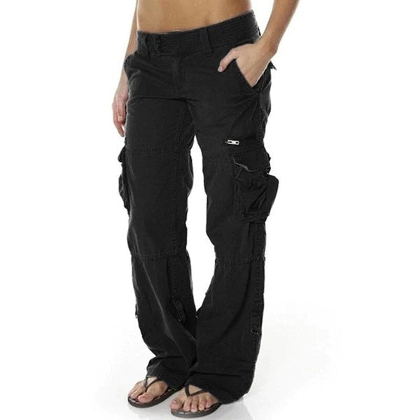 Casual Cargo Trousers for Women - Nova-Black-S-Nora Luxe