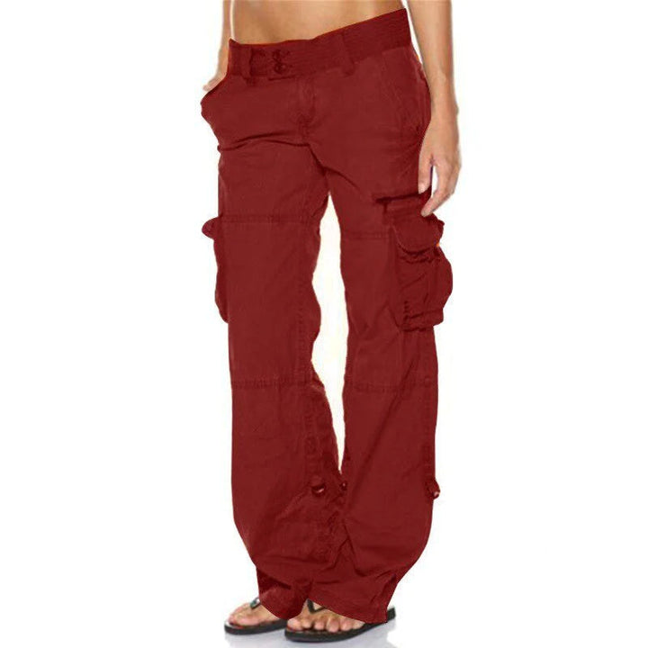 Casual Cargo Trousers for Women - Nova-Red-S-Nora Luxe