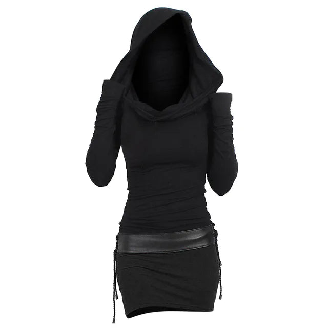 Casual & Comfortable Hoodie Dress with Long Sleeves – Selina-Black-S-Nora Luxe