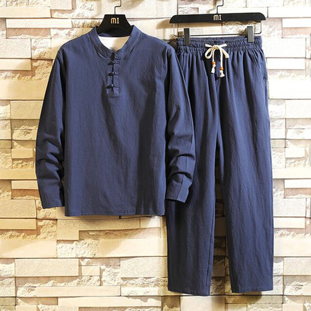 Casual Comfortable Men's Outfit - Ethan-Dark Blue-M-Nora Luxe