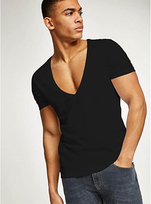 Casual & Figure-hugging Men's V-neck T-shirt – Jonas-Black-S-Nora Luxe