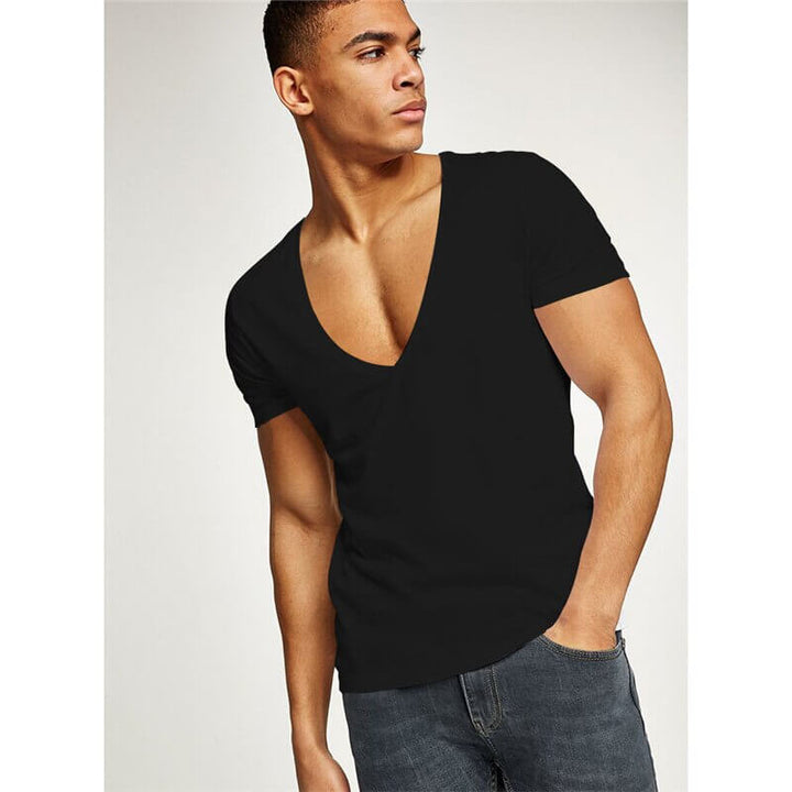Casual & Figure-hugging Men's V-neck T-shirt – Jonas-Black-S-Nora Luxe
