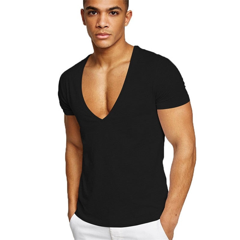 Casual & Figure-hugging Men's V-neck T-shirt – Jonas-Black-S-Nora Luxe