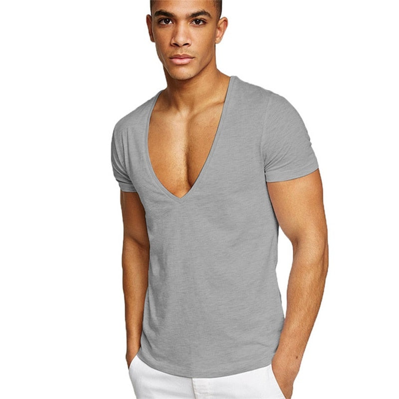 Casual & Figure-hugging Men's V-neck T-shirt – Jonas-Gray-S-Nora Luxe