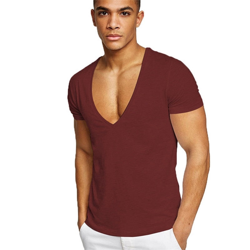 Casual & Figure-hugging Men's V-neck T-shirt – Jonas-Red-S-Nora Luxe