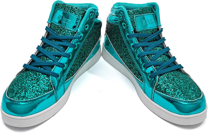 Casual Glitter Sneakers - NeonFlash-Black-5.5-Nora Luxe