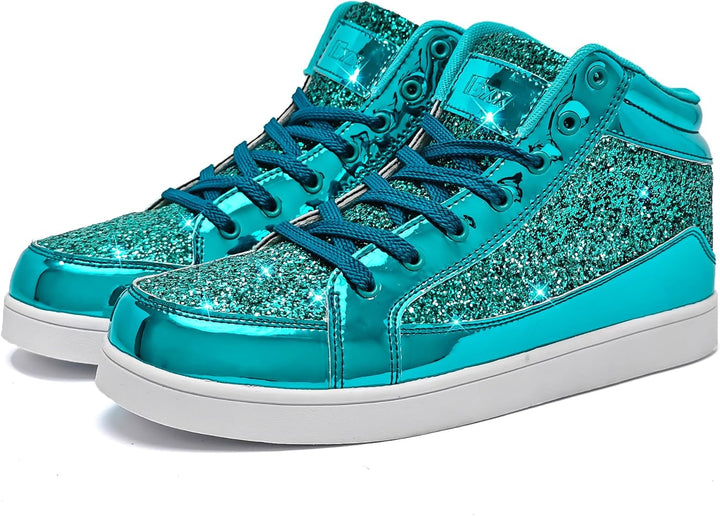 Casual Glitter Sneakers - NeonFlash-Black-5.5-Nora Luxe