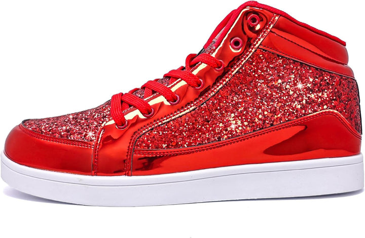 Casual Glitter Sneakers - NeonFlash-Black-5.5-Nora Luxe