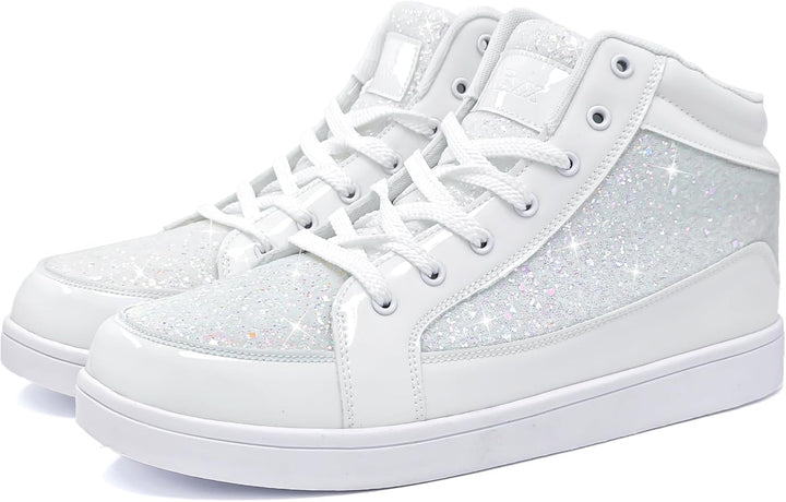 Casual Glitter Sneakers - NeonFlash-Black-5.5-Nora Luxe