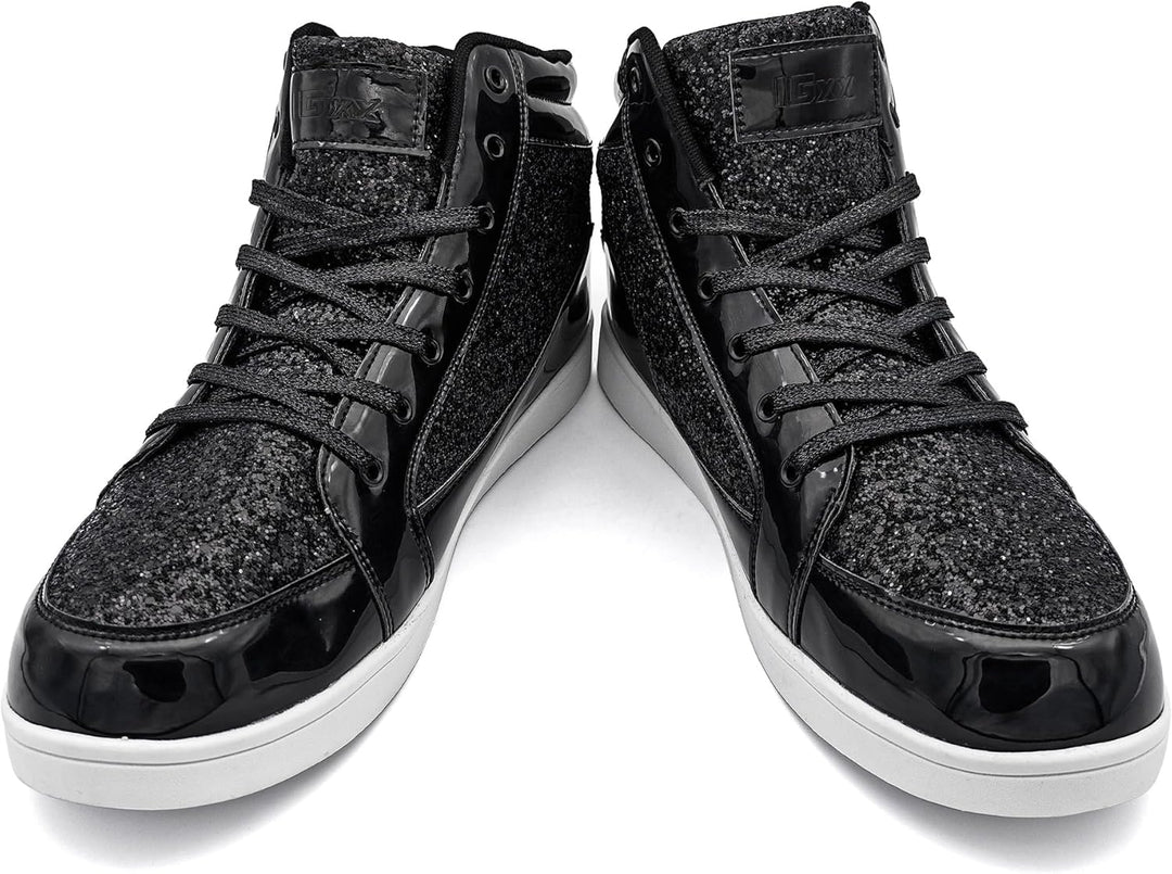 Casual Glitter Sneakers - NeonFlash-Black-5.5-Nora Luxe