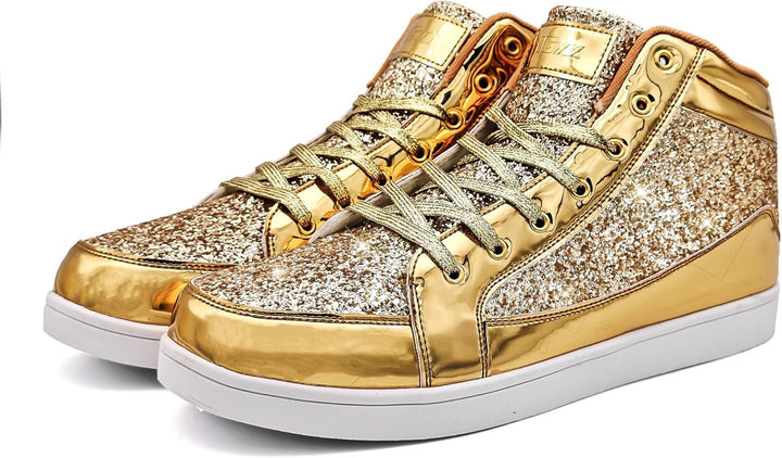 Casual Glitter Sneakers - NeonFlash-Black-5.5-Nora Luxe