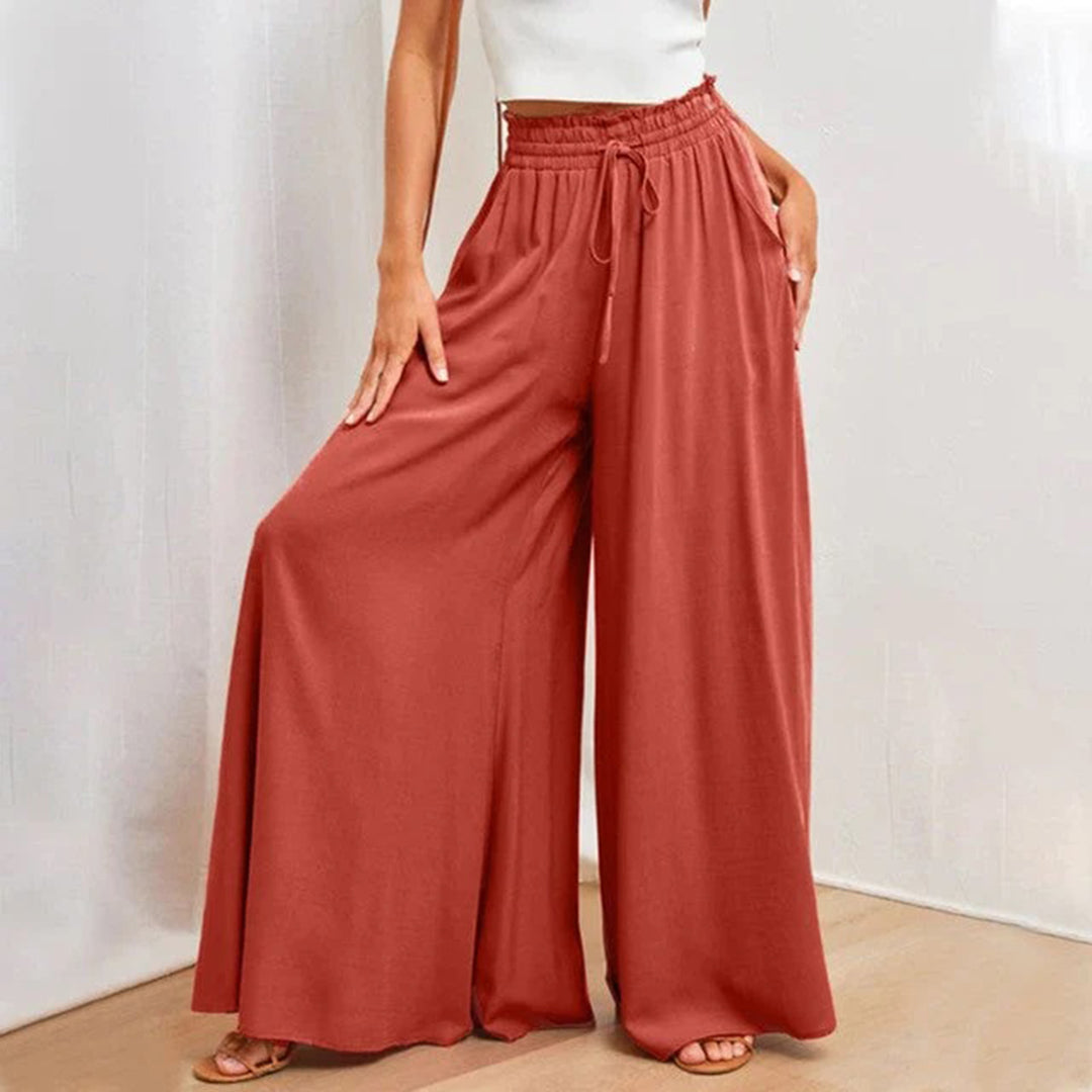 Casual High Waist Trousers for Women - Isla-Red-S-Nora Luxe