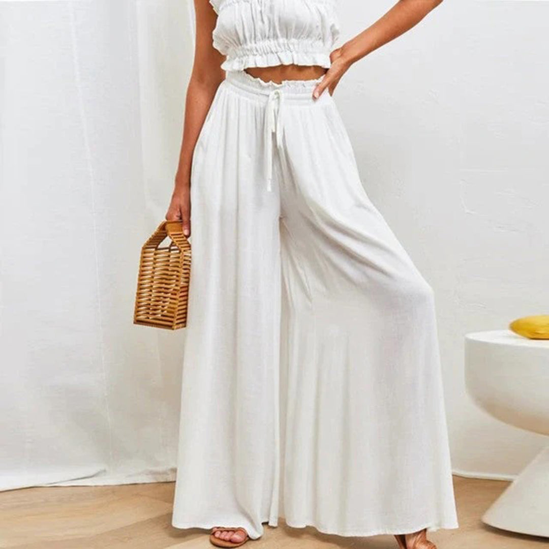 Casual High Waist Trousers for Women - Isla-White-S-Nora Luxe