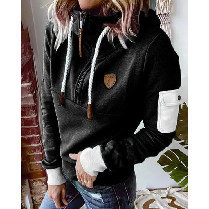 Casual Hoodie in Solid Color - Luna-Black-S-Nora Luxe