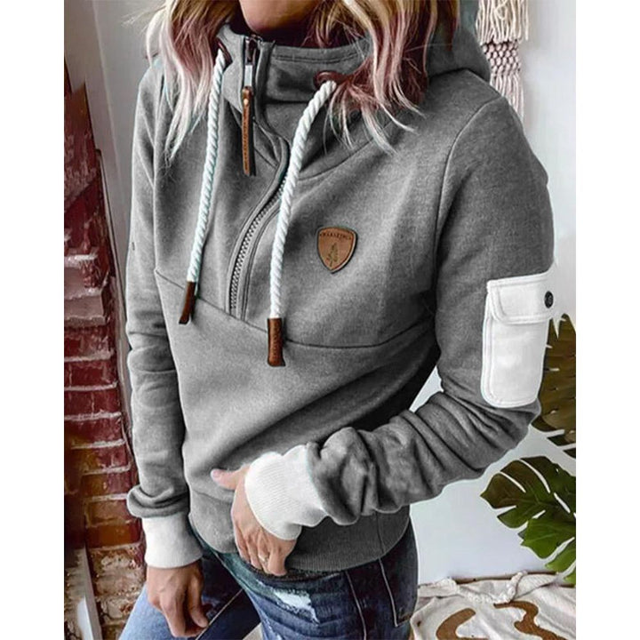Casual Hoodie in Solid Color - Luna-Gray-S-Nora Luxe