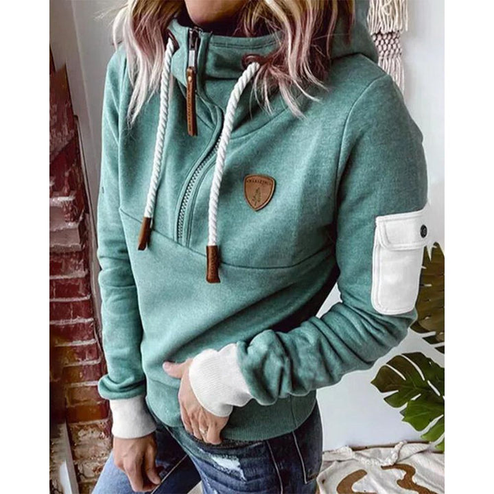 Casual Hoodie in Solid Color - Luna-Green-S-Nora Luxe