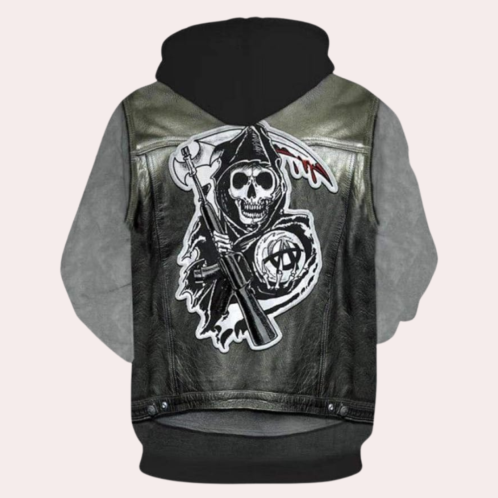 Casual Hoodie with Unique Print for Men - Mason-S-Nora Luxe