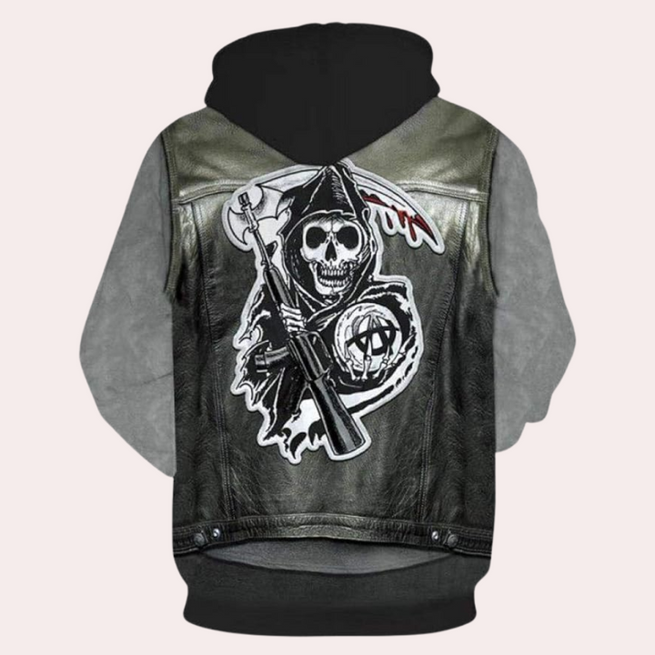Casual Hoodie with Unique Print for Men - Mason-S-Nora Luxe