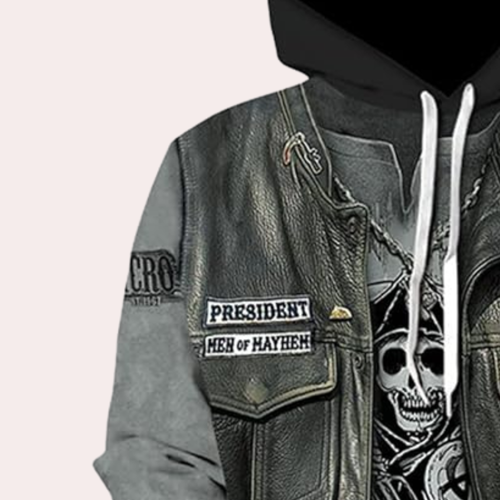 Casual Hoodie with Unique Print for Men - Mason-S-Nora Luxe