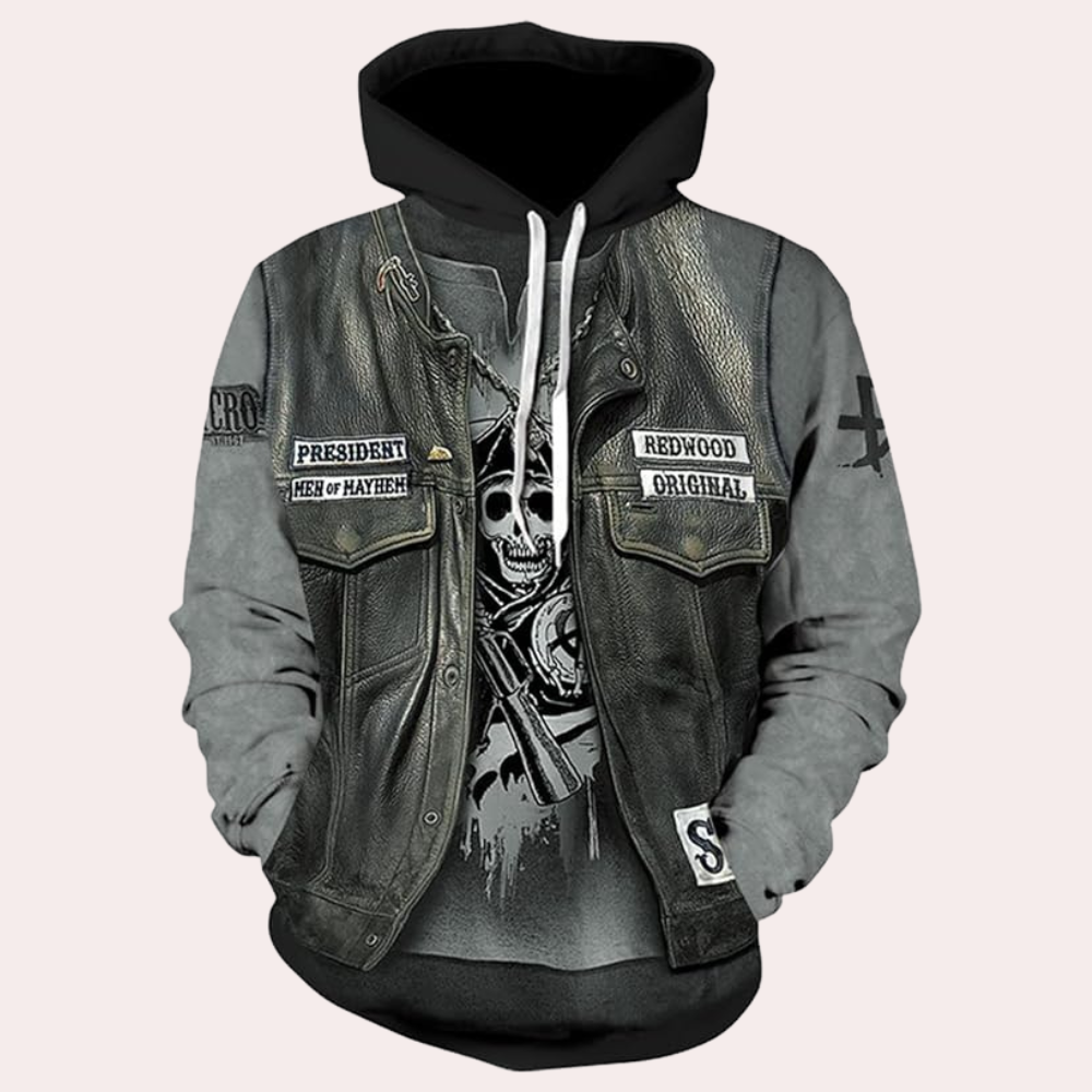 Casual Hoodie with Unique Print for Men - Mason-S-Nora Luxe