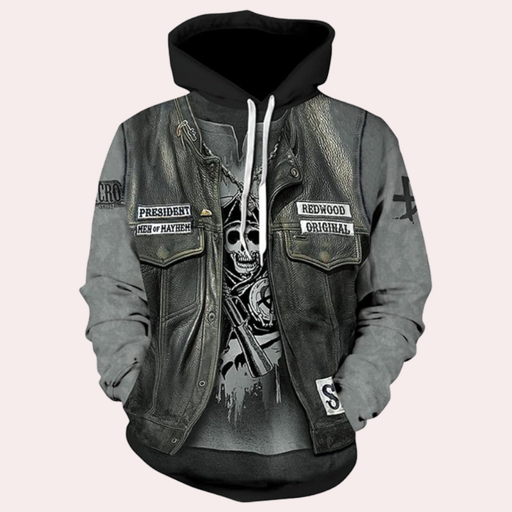 Casual Hoodie with Unique Print for Men - Mason-S-Nora Luxe