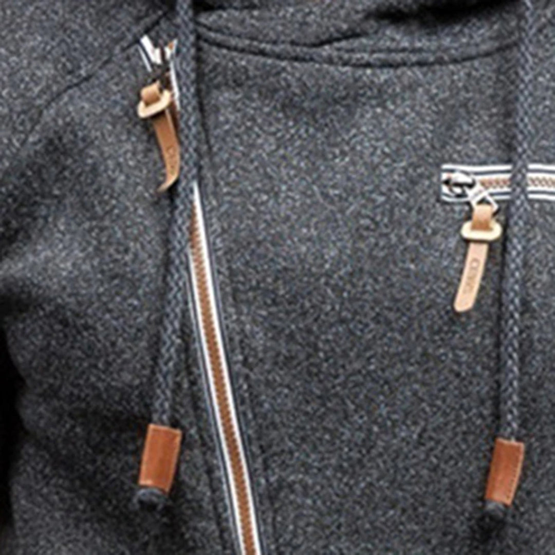Casual Hoodie with Zip - Orion-Black-S-Nora Luxe