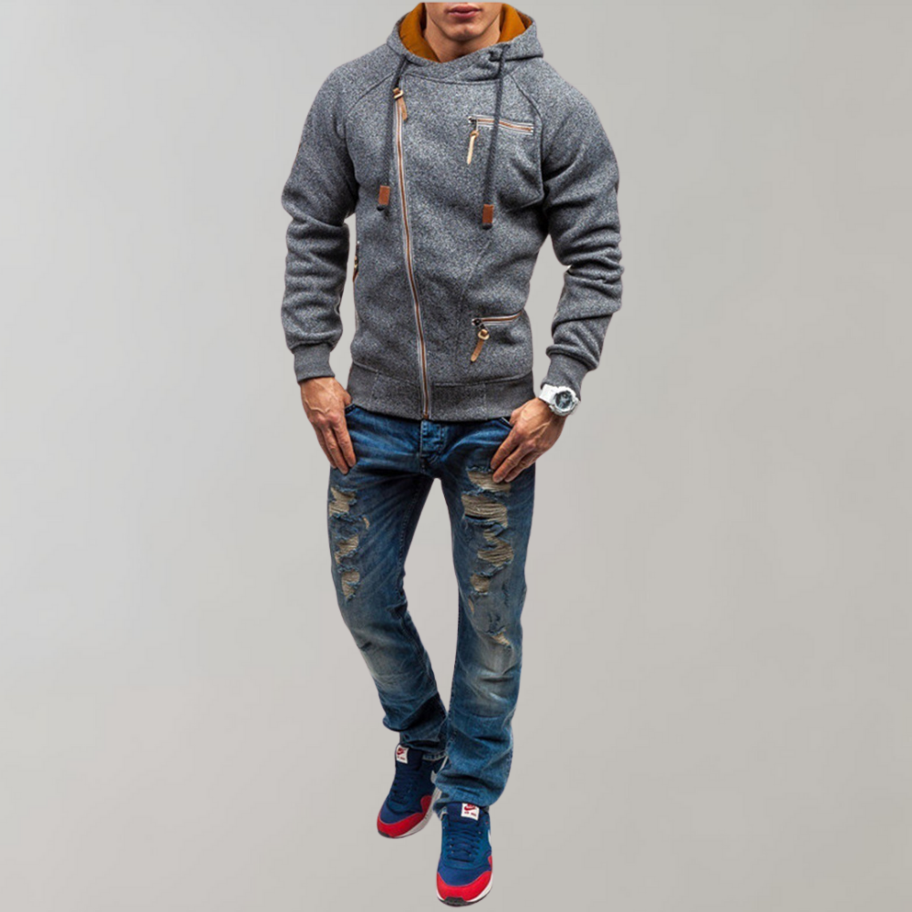 Casual Hoodie with Zip - Orion-Black-S-Nora Luxe