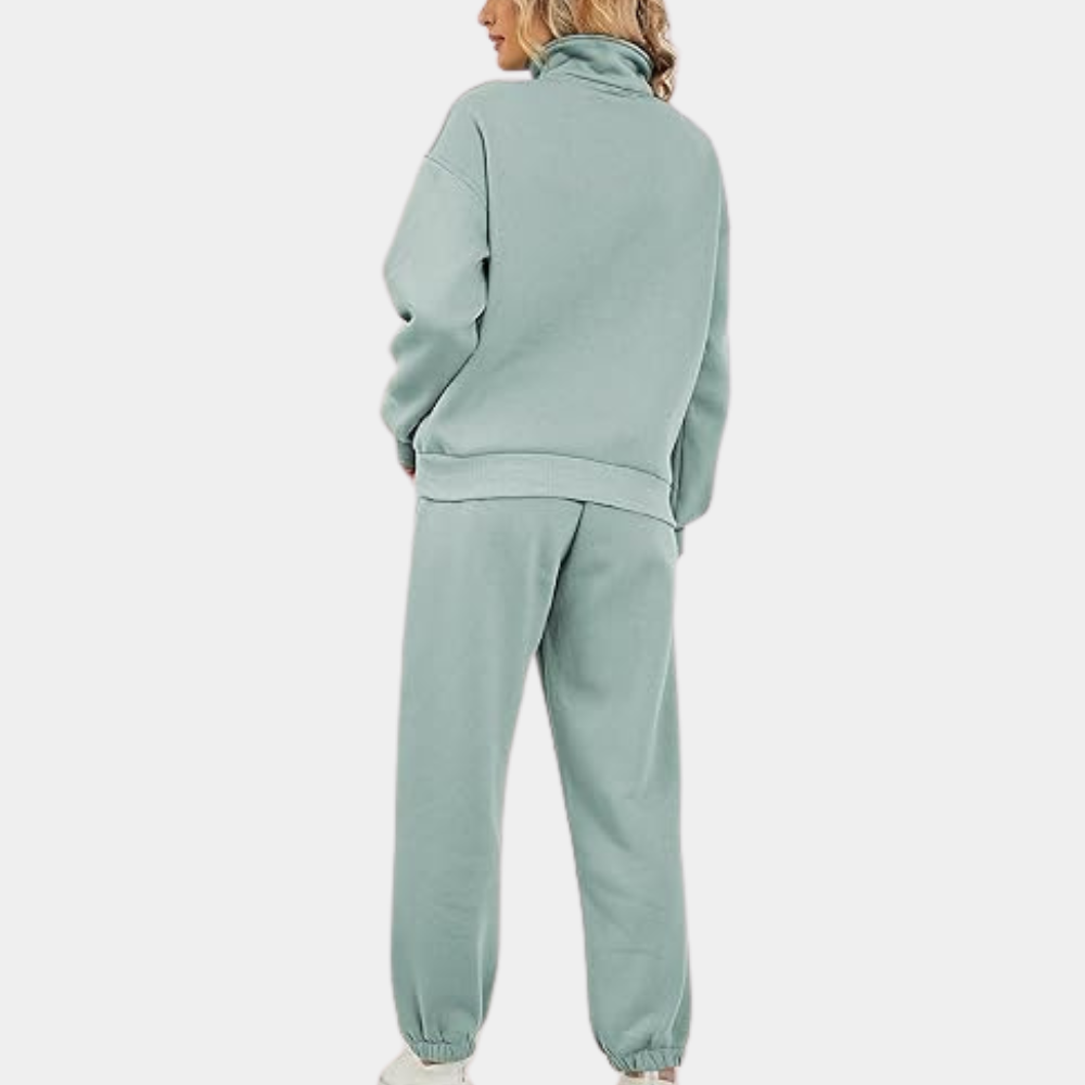 Casual Jogging Suit Set for Women - Riva-Green-S-Nora Luxe