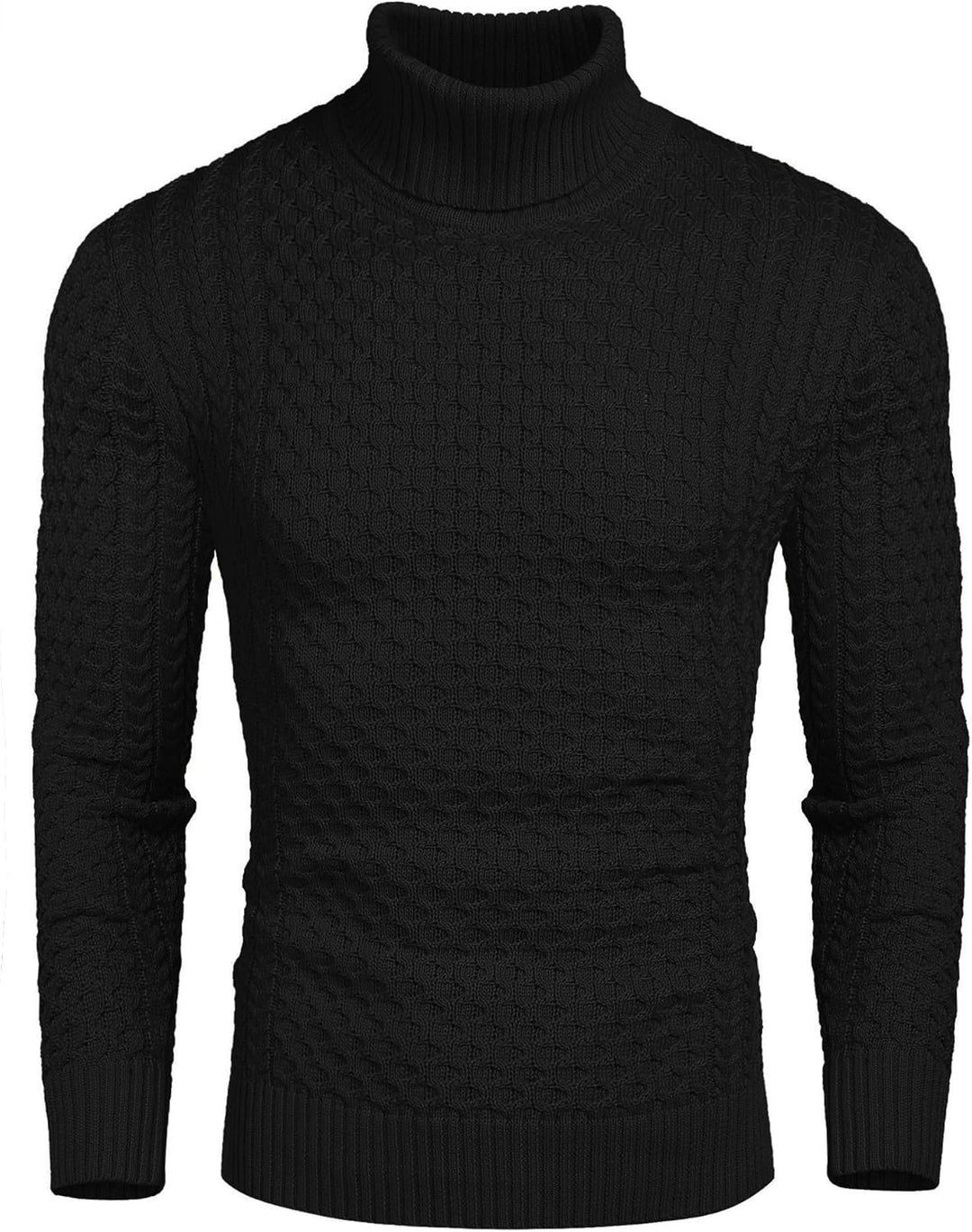 Casual Knit Men's Turtleneck - Sander-Black-S-Nora Luxe