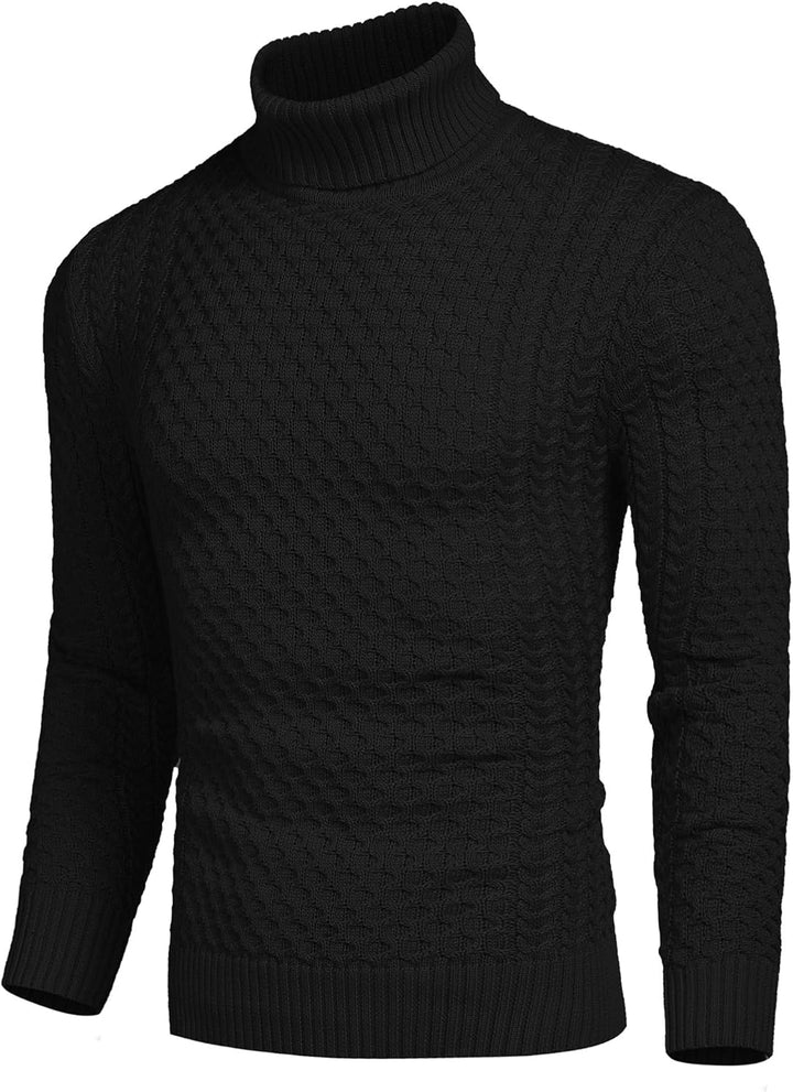 Casual Knit Men's Turtleneck - Sander-Black-S-Nora Luxe