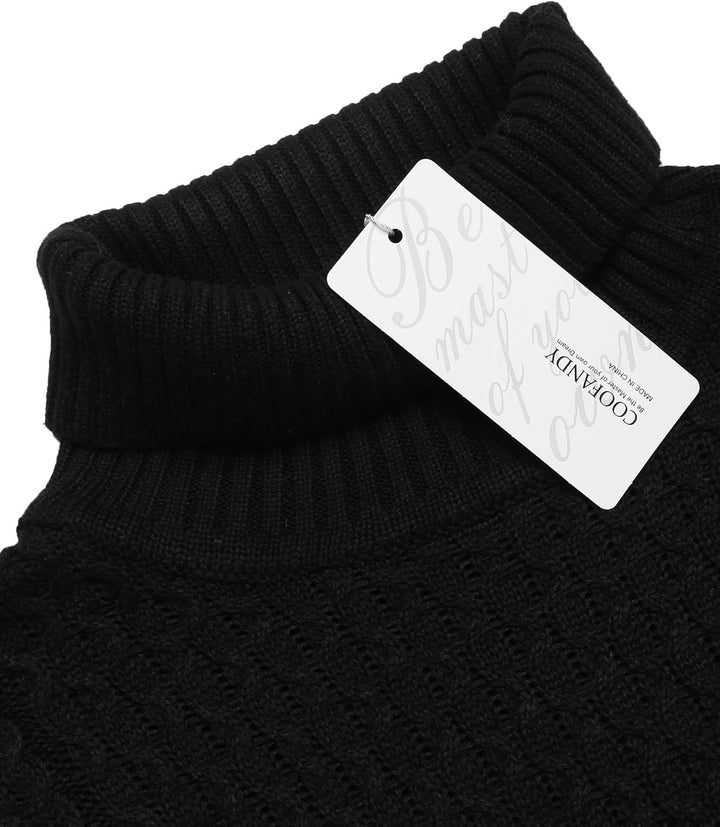Casual Knit Men's Turtleneck - Sander-Black-S-Nora Luxe