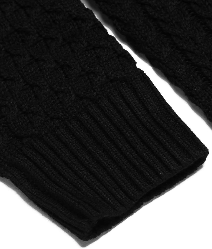 Casual Knit Men's Turtleneck - Sander-Black-S-Nora Luxe